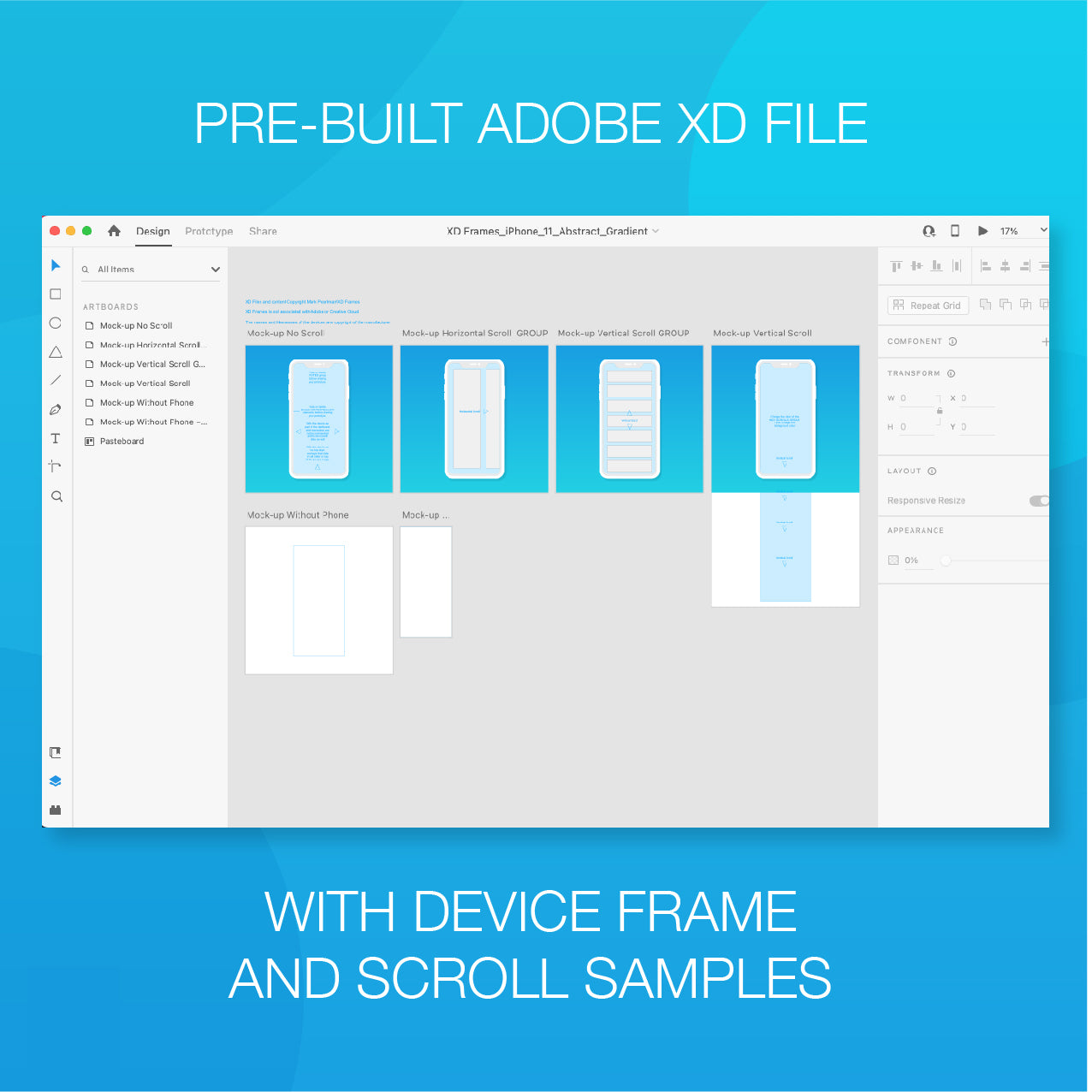 iPhone 11 Abstract Device Frame With Customizable Gradient Background