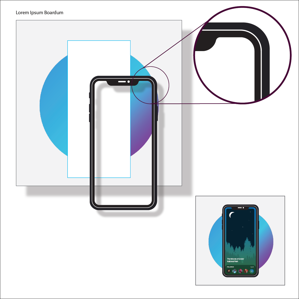 iPhone 11 Abstract Device Frame With Customizable Dot Background