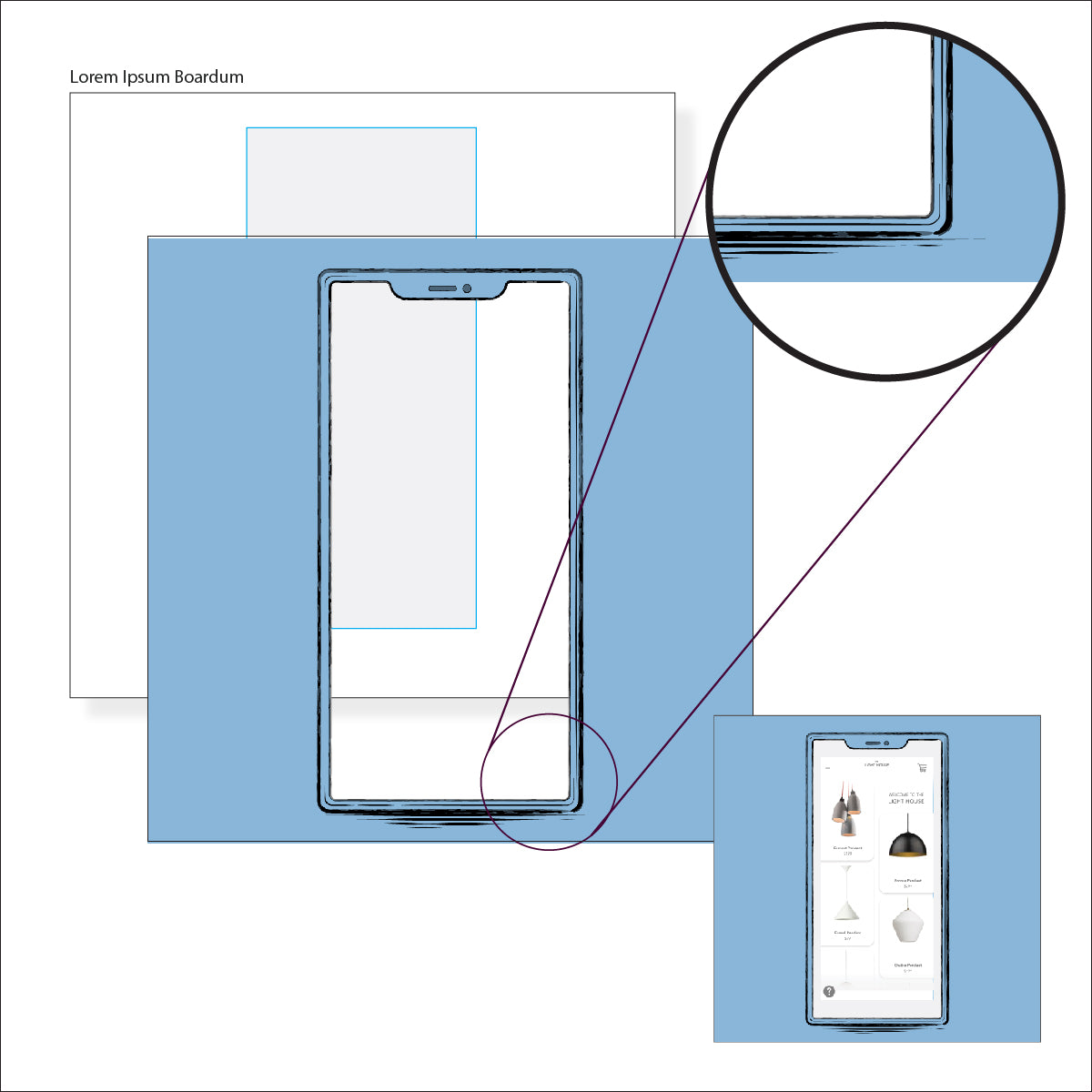 iPhone 13 Hand Drawn Device Frame with Customizable Background